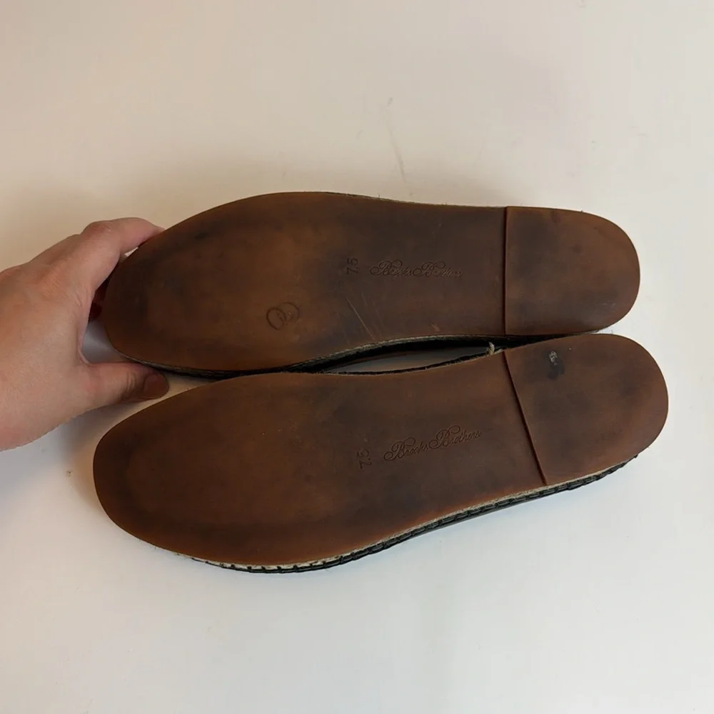 Brooks‎ Brothers Black Leather Espadrilles Size 7.5